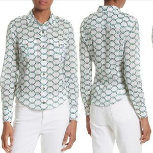 Tory Burch Brigitte Rope Print Cotton Blouse 4